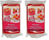 FunCakes Pasta de Azúcar de Almendras (Mazapán Holandés) Rojo Pasión: fácil de usar y suave, perfecta para decorar tartas, halal, kosher y sin gluten. 250 gramos. (pack de 2) Naty Shop pasta de azúcar 250 G (pack de 2)