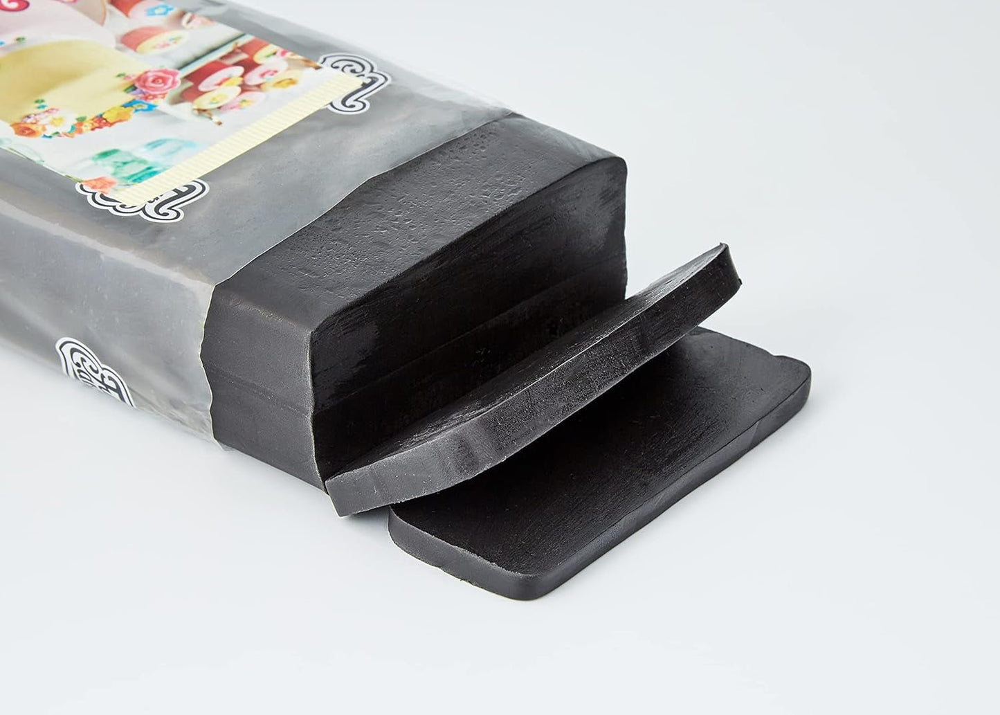 FunCakes Raven Black Rolled Fondant: Fácil de usar, liso, flexible, suave y maleable, perfecto para decoración de tartas, halal, kosher y sin gluten. 1 kg (paquete de 2) pasta de azúcar Naty Shop