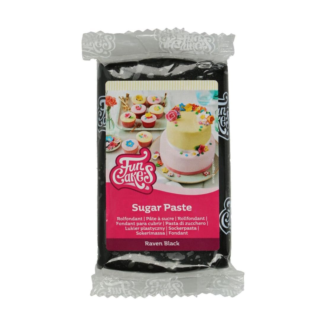 FunCakes Fondant Cuervo Laminado Negro: Fácil de Usar, Suave, Flexible, Blando y Flexible, Perfecto para Decorar Tartas, Halal, Kosher y Sin Gluten, 250g Naty Shop Pasta de Azúcar Default Title