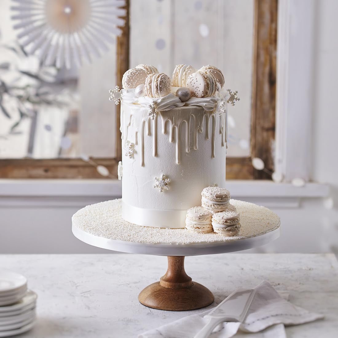FunCakes Rollo Fondant Blanco Brillante: Fácil de usar, liso, flexible, suave y maleable, perfecto para decorar tartas, halal, kosher y sin gluten. 5 kg (2 a 2,5 kg) de pasta de azúcar Naty Shop