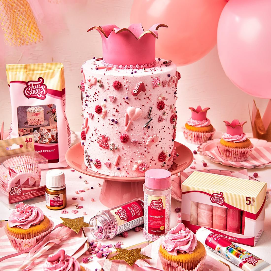 FunCakes Rollo Fondant Hot Pink: Fácil de usar, liso, flexible, suave y maleable, perfecto para decorar tartas. Sin gluten. 1 kg de pasta de azúcar Naty Shop