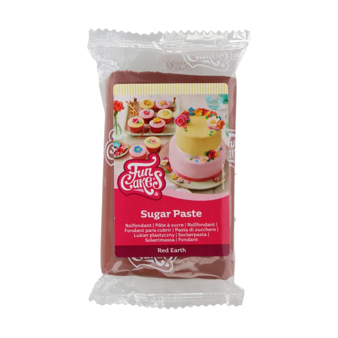 FunCakes roll fondant Tierra Roja, fácil de usar, liso, flexible, suave y flexible, perfecto para decorar tartas, halal, kosher y sin gluten, paquete de 250g 1 Naty Shop Default Title Pasta de Azúcar