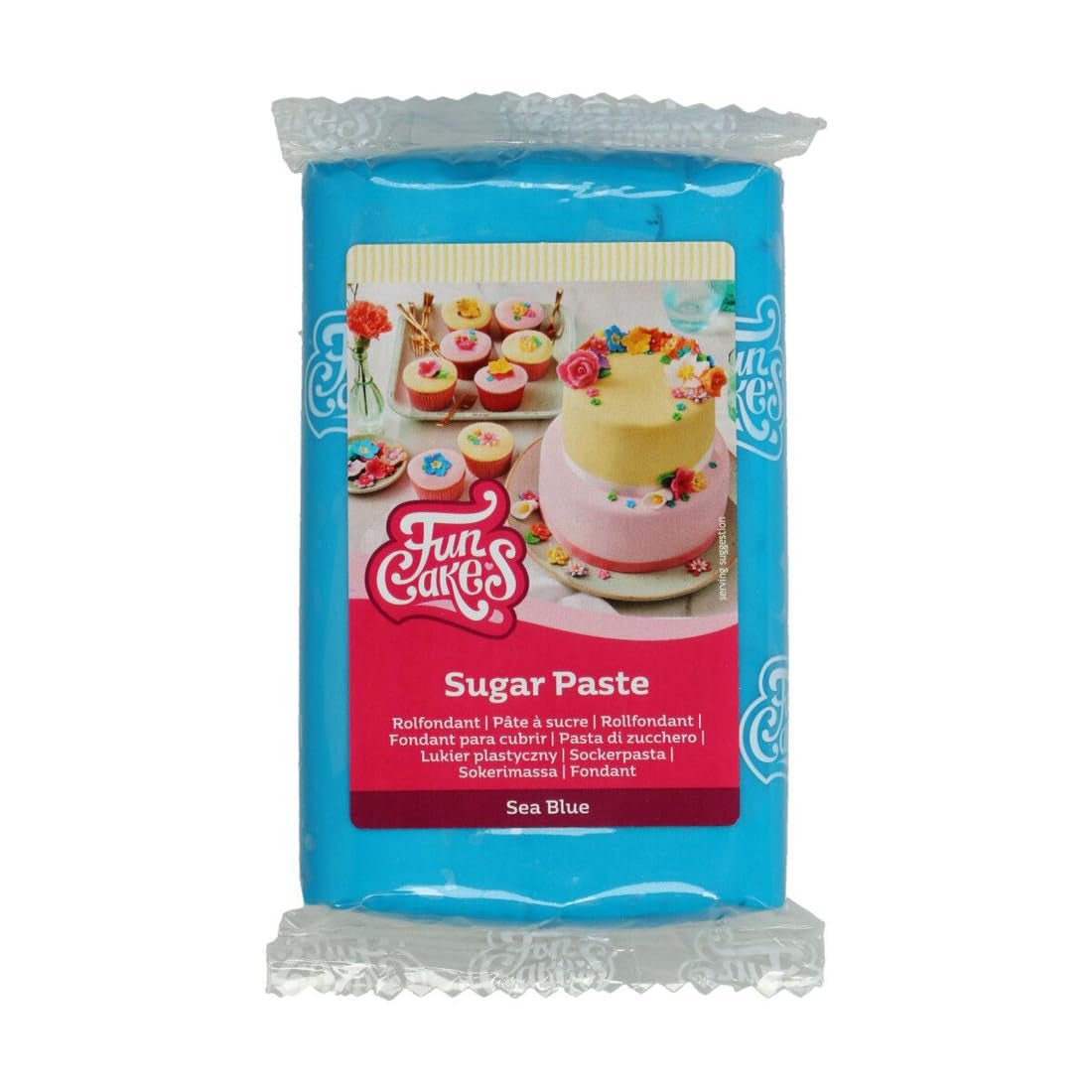 FunCakes Fondant Laminado Azul Mar: Fácil de Usar, Suave, Flexible, Blando y Flexible, Perfecto para Decorar Tartas, Halal, Kosher y Sin Gluten, 250g Naty Shop Default Title Pasta de Azúcar
