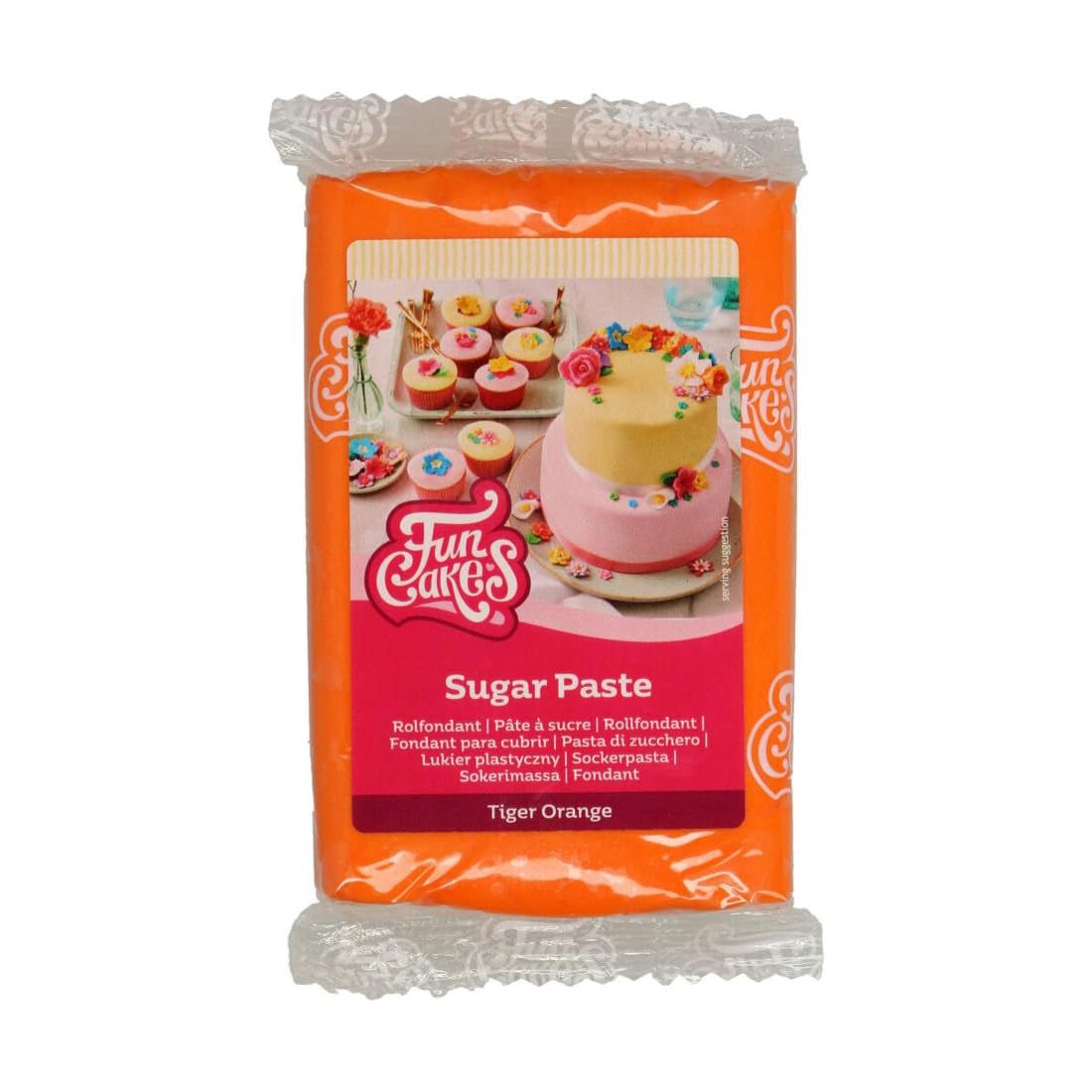 FunCakes Fondant Laminado Naranja Tigre: Fácil de Usar, Suave, Flexible, Blando y Flexible, Perfecto para Decorar Tartas, Halal, Kosher y Sin Gluten, 250g Pasta de Azúcar Naty Shop Default Title