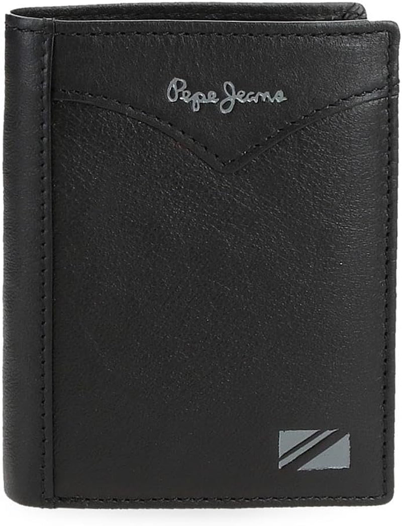 Pepe Jeans Cartera Vertical Jacket con Monedero, Cartera Hombre Talla Única Naty Shop Negro