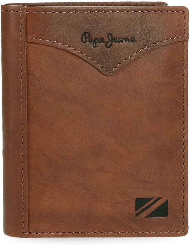 Pepe Jeans Cartera Vertical Jacket con Monedero, Cartera Hombre Talla Única Naty Shop Marrón
