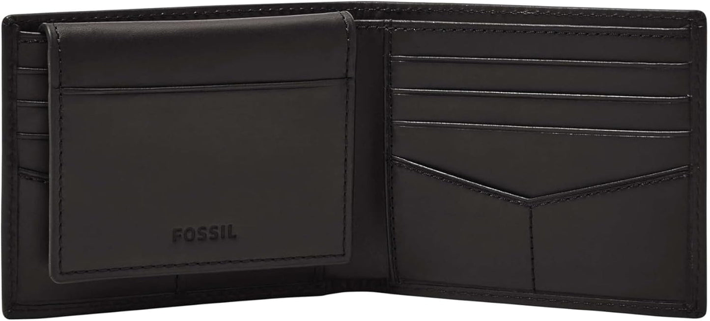 Fossil Derrick Porta pasaporte plegable de cuero con bloqueo RFID para hombre con tarjetero desmontable Cartera para hombre Naty Shop