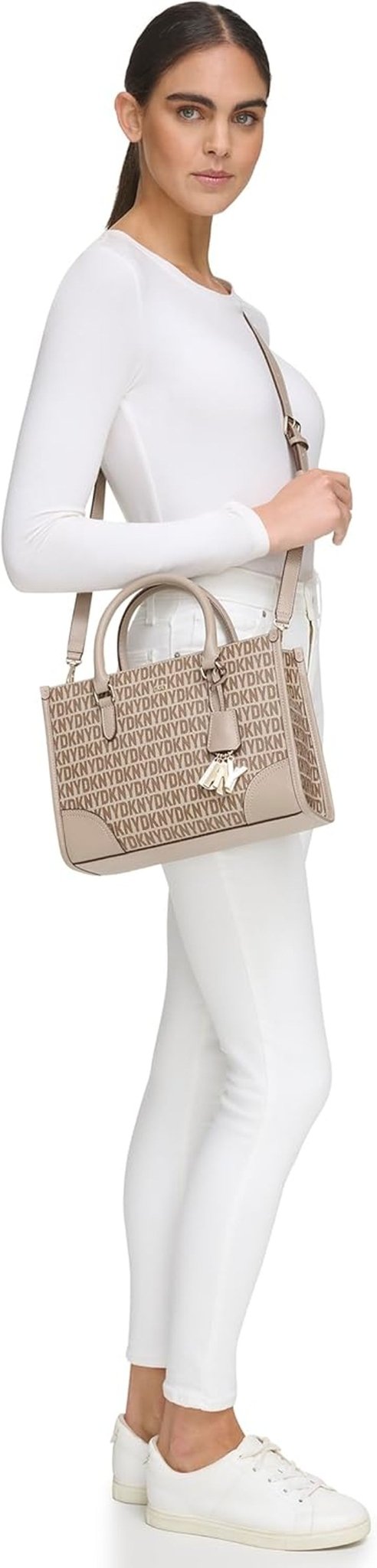 DKNY Bolso Tote Satchell Casual para Mujer, Chino/Toffee Bolsos para Mujer Naty Shop