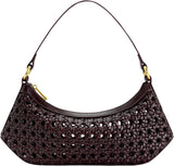 Bolso bandolera para mujer JW PEI Lily Bags Mujer Naty Shop Tejido falso bambú Rojo vino intenso