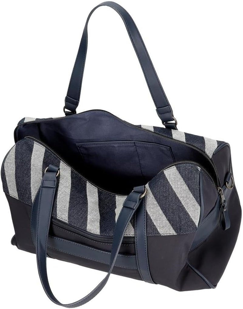 Pepe Jeans Bolsa de Viaje Celine, Azul, 40 x 25 x 20 cm, Poliéster, con Detalles en Piel Sintética, 20 L, de Joumma Bags, Azul, Bolsa de Viaje Equipaje y Equipamiento de Viaje Naty Shop