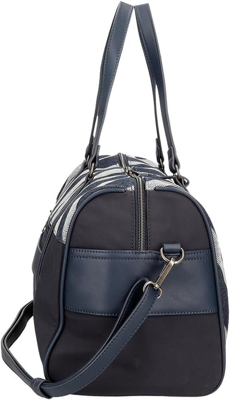 Pepe Jeans Bolsa de Viaje Celine, Azul, 40 x 25 x 20 cm, Poliéster, con Detalles en Piel Sintética, 20 L, de Joumma Bags, Azul, Bolsa de Viaje Equipaje y Equipamiento de Viaje Naty Shop