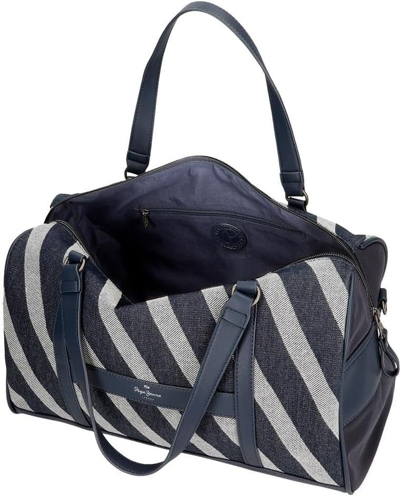 Pepe Jeans Bolsa de Viaje Celine, Azul, 40 x 25 x 20 cm, Poliéster, con Detalles en Piel Sintética, 20 L, de Joumma Bags, Azul, Bolsa de Viaje Equipaje y Equipamiento de Viaje Naty Shop