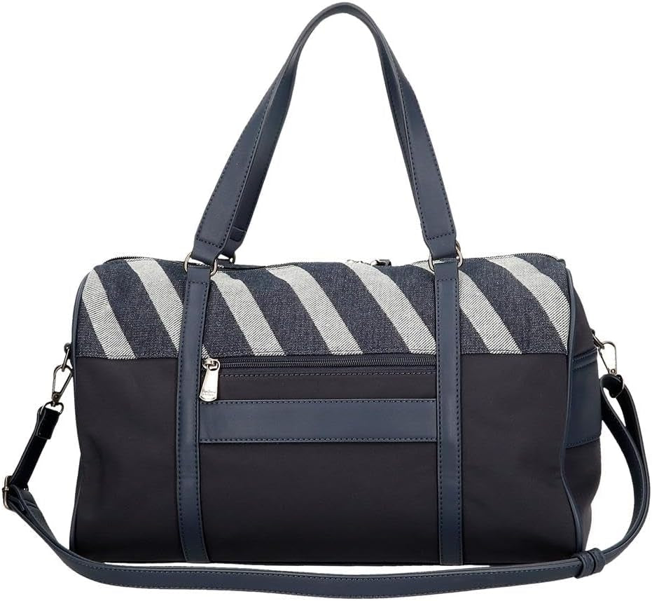 Pepe Jeans Bolsa de Viaje Celine, Azul, 40 x 25 x 20 cm, Poliéster, con Detalles en Piel Sintética, 20 L, de Joumma Bags, Azul, Bolsa de Viaje Equipaje y Equipamiento de Viaje Naty Shop