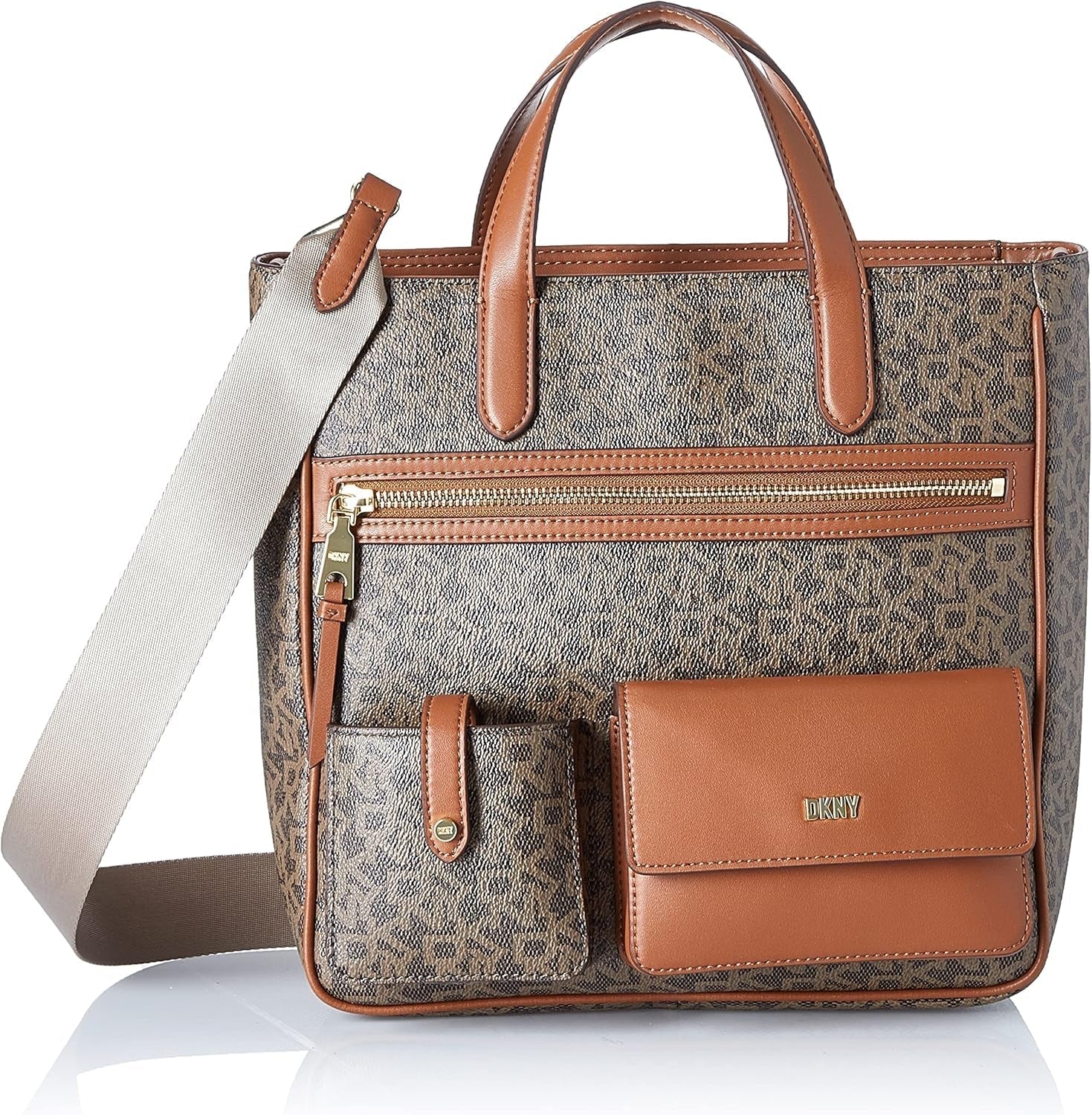 DKNY Bolso Tote Zyon Messenger para Mujer, Moca/Caramelo, Talla Única Bolsos Mujer Naty Shop Default Title