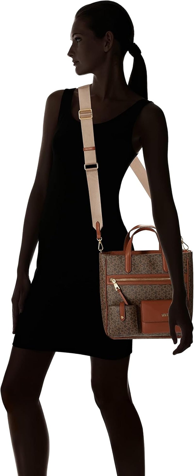 DKNY Bolso Tote Zyon Messenger Mujer, Moca/Caramelo, Talla Única Bolsos Mujer Naty Shop