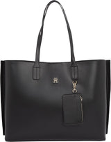 Tommy Hilfiger Bolso Tote Distinct Zipper para Mujer, Negro, Bolsos Tamaño Natural Mujer Naty Shop Default Title