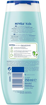 Gel de ducha, champú y acondicionador NIVEA KIDS 3en1, cuidado y limpieza para niños con mágico aroma a manzana, cuidado extra suave para el cabello y la piel de los niños sin jabón (250 ml) Infantil - Baño y Cuidado de la piel Naty Shop