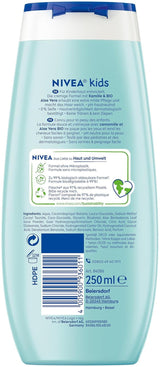 Gel de ducha, champú y acondicionador NIVEA KIDS 3en1, cuidado y limpieza para niños con mágico aroma a manzana, cuidado extra suave para el cabello y la piel de los niños sin jabón (250 ml) Infantil - Baño y Cuidado de la piel Naty Shop