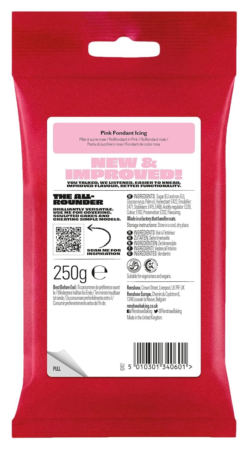 Pasta de azúcar Yeso para tarta Regalice Pasta de azúcar lista para enrollar 250g PINK Pasta de azúcar Naty Shop
