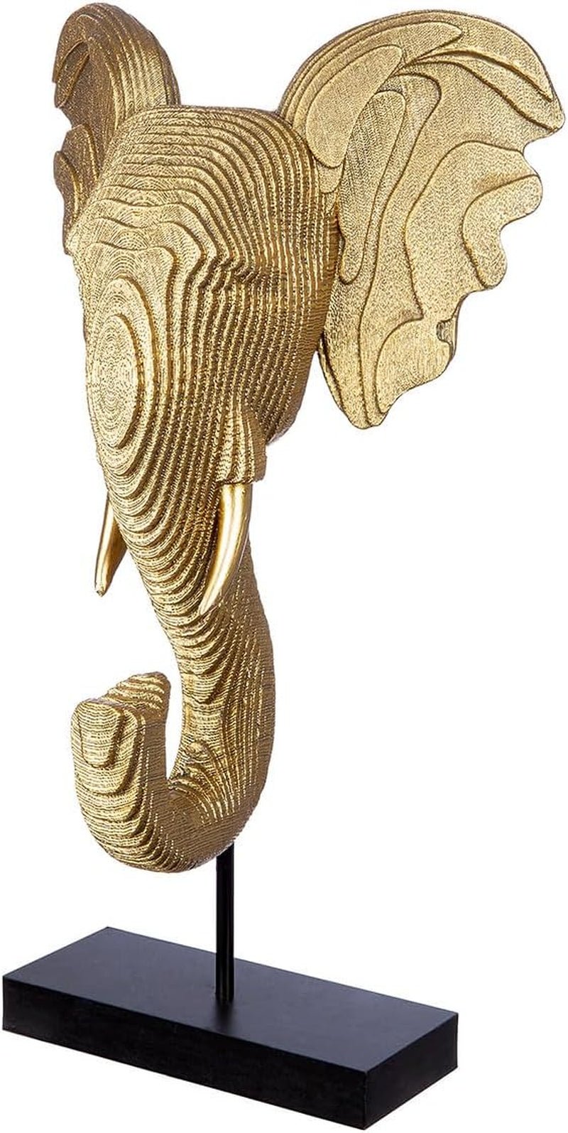 GILDE Deko große Figur Skulptur XXL - escultura decorativa plateada de aluminio color: plata - decoración de salón regalo de aniversario altura 114 cm Estatuillas y esculturas Naty Shop Oro, negro Altura 46 cm