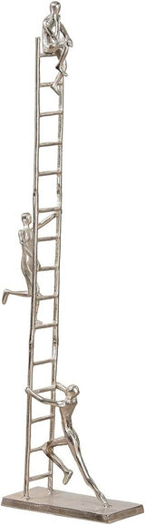 GILDE Deko große Figur Skulptur XXL - escultura decorativa plateada de aluminio color: plata - decoración salón regalo cumpleaños altura 114 cm Estatuillas y esculturas Naty Shop