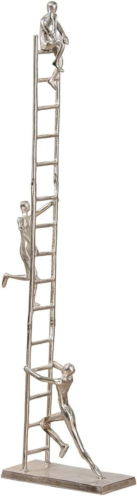GILDE Deko große Figur Skulptur XXL - escultura decorativa plateada de aluminio color: plata - decoración salón regalo cumpleaños altura 114 cm Estatuillas y esculturas Naty Shop