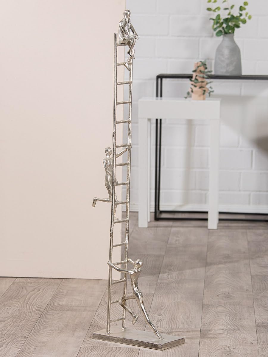 GILDE Deko große Figur Skulptur XXL - escultura decorativa plateada de aluminio color: plata - decoración salón regalo aniversario altura 114 cm Estatuillas y esculturas Naty Shop plata Altura 114 cm