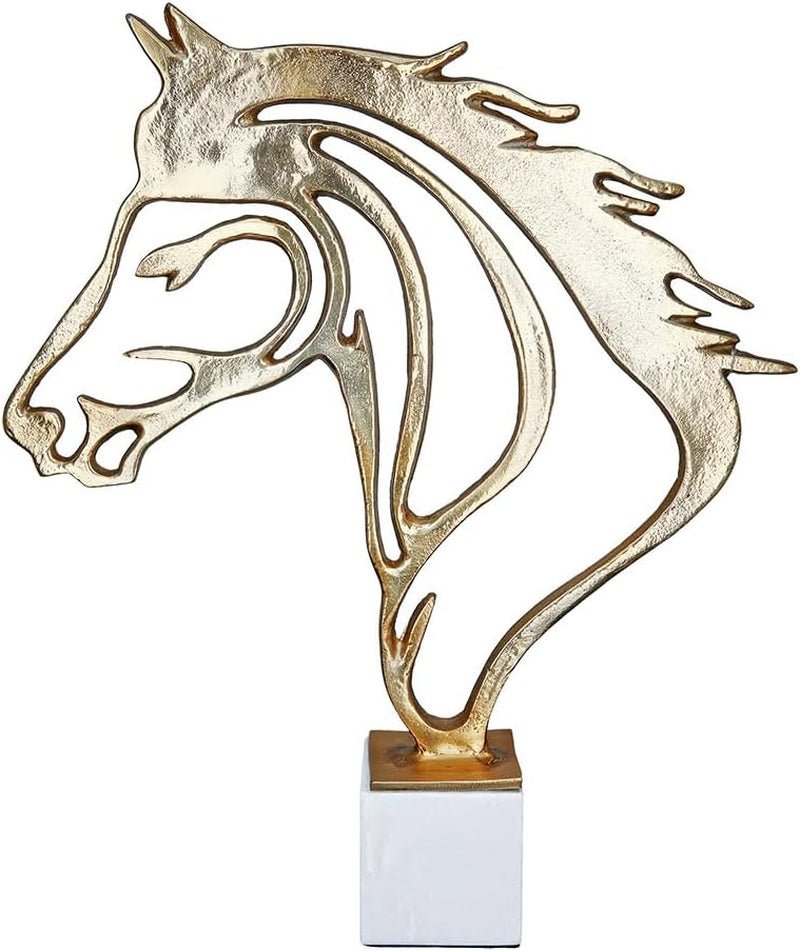GILDE Deko große Figur Skulptur XXL - escultura decorativa plateada de aluminio color: plata - decoración salón regalo de aniversario altura 114 cm Estatuillas y esculturas Naty Shop Oro Altura 44,5 cm