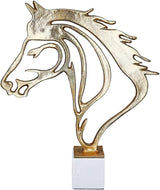 GILDE Deko große Figur Skulptur XXL - escultura decorativa plateada de aluminio color: plata - decoración salón regalo de aniversario altura 114 cm Estatuillas y esculturas Naty Shop Oro Altura 44,5 cm