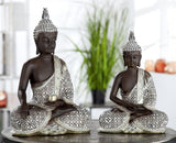GILDE Escultura decorativa Buda sentado - Meditación - marrón/blanco - Altura 29 cm Estatuillas y esculturas Naty Shop