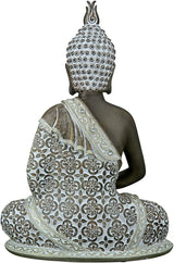 GILDE Escultura decorativa Buda sentado - Meditación - marrón/blanco - Altura 29 cm Estatuillas y esculturas Naty Shop