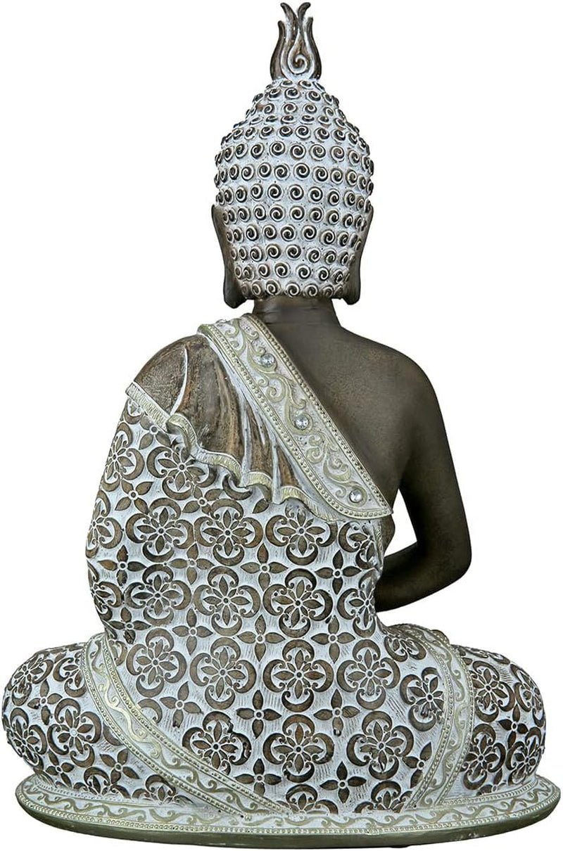 GILDE Escultura decorativa Buda sentado - Meditación - marrón/blanco - Altura 29 cm Estatuillas y esculturas Naty Shop