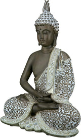 GILDE Escultura decorativa Buda sentado - Meditación - marrón/blanco - Altura 29 cm Estatuillas y esculturas Naty Shop Marrón Alto 29 cm