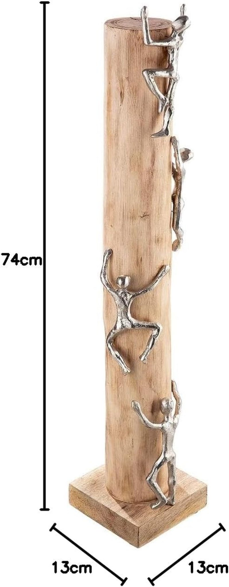 GILDE Figura decorativa XL - Alto Aluminio, madera natural coloreada - Alto 74 cm Estatuillas y esculturas Naty Shop