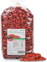 Bayas de Goji: 1 kg de bayas de Goji secas y sin azufre de una de las mejores regiones de cultivo del mundo, Ningxia China Productos secos Naty Shop Título predeterminado