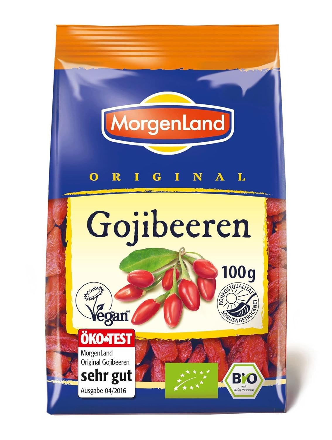 Bayas de Goji 100 g de frutos secos ecológicos, 1 paquete (1 x 100 g) Productos deshidratados Mi tienda Bayas de Goji