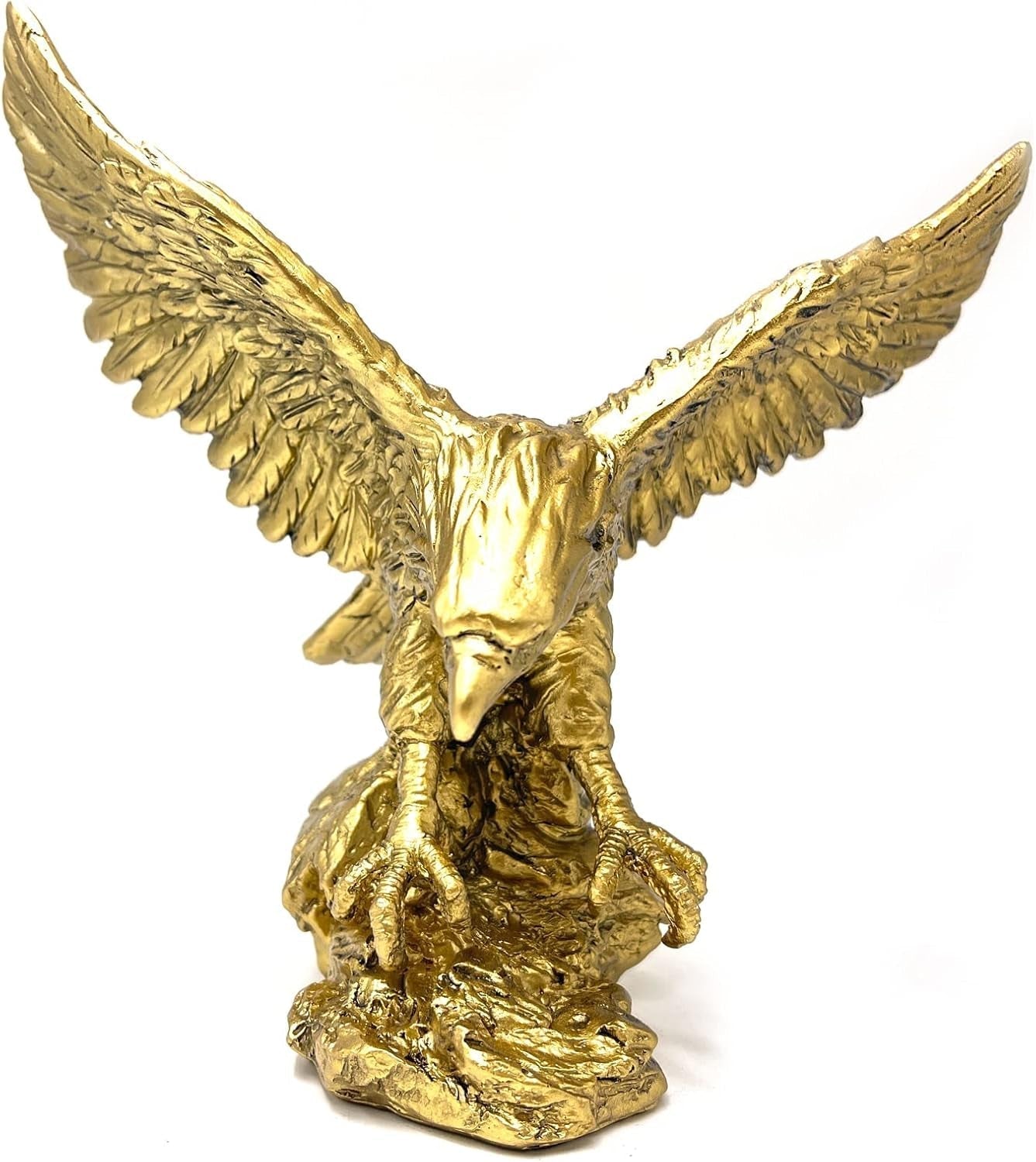 Estatua de adornos de resina de águila dorada, escultura de águila dorada Decoración moderna de estatuillas de oficina en el hogar Decoración de escritorio (dorado 1) Estatuillas y esculturas Naty Shop