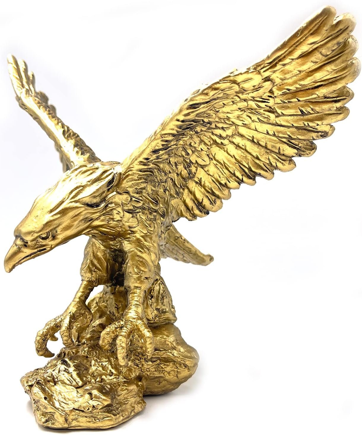 Estatua de adornos de resina de águila dorada, escultura de águila dorada Decoración moderna de estatuillas de oficina en el hogar Decoración de escritorio (dorado 1) Estatuillas y esculturas Naty Shop