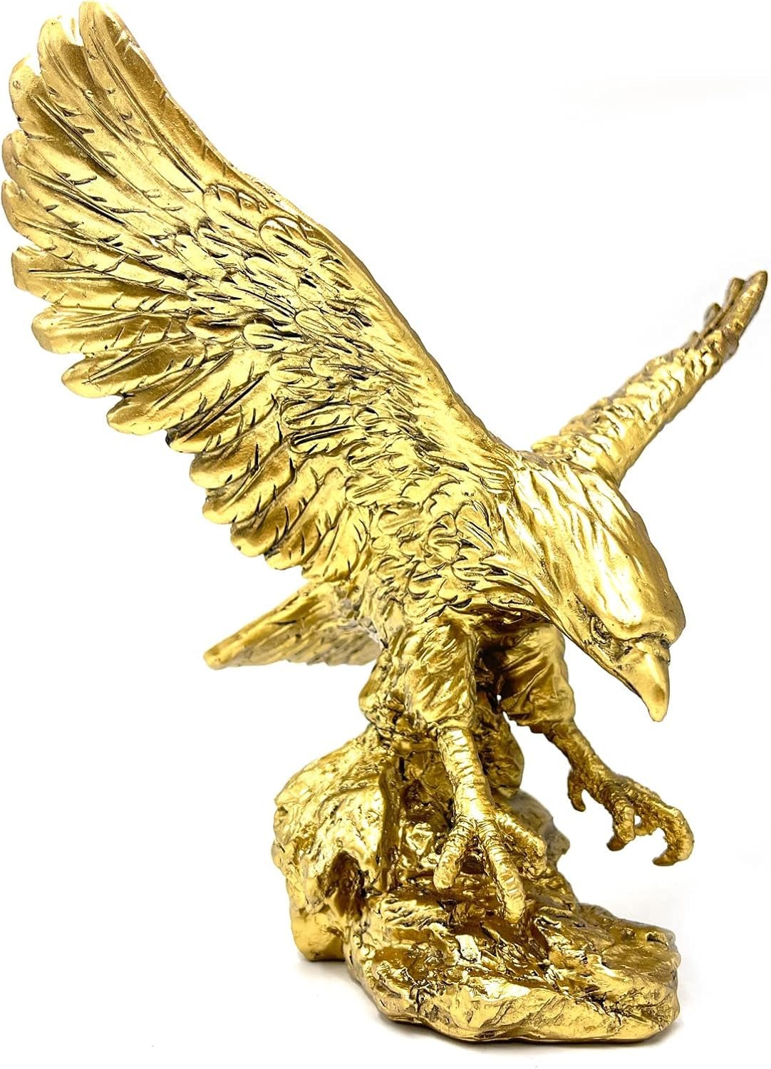 Estatua de adornos de resina de águila dorada, escultura de águila dorada Decoración moderna de estatuillas de oficina en el hogar Decoración de escritorio (dorado 1) Estatuillas y esculturas Naty Shop