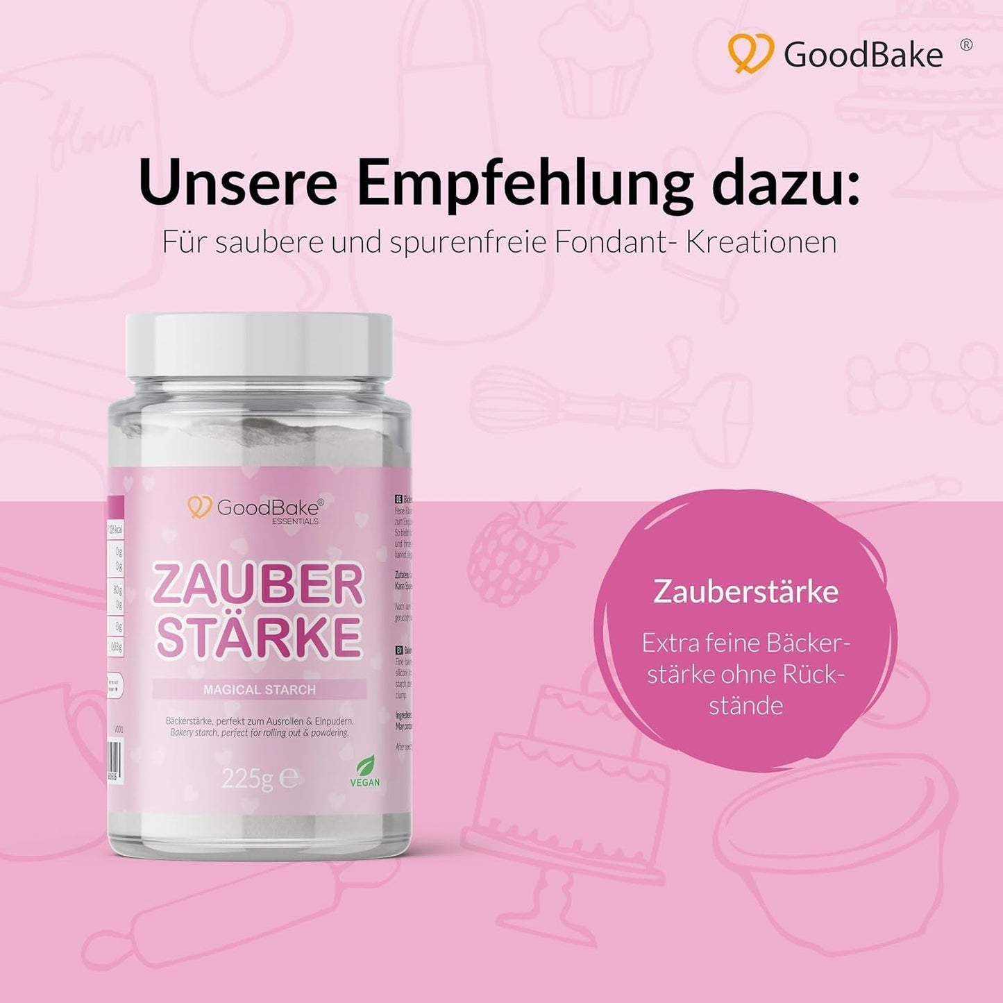GoodBake fondant negro 500g, fondant enrollado para recubrir, dar forma, decorar tartas, figuras, flores de azúcar y más, sin aceite de palma, vegano, sin gluten Pasta de azúcar Naty Shop