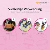 GoodBake fondant negro 500g, fondant enrollado para recubrir, dar forma, decorar tartas, figuras, flores de azúcar y más, sin aceite de palma, vegano, sin gluten Pasta de azúcar Naty Shop