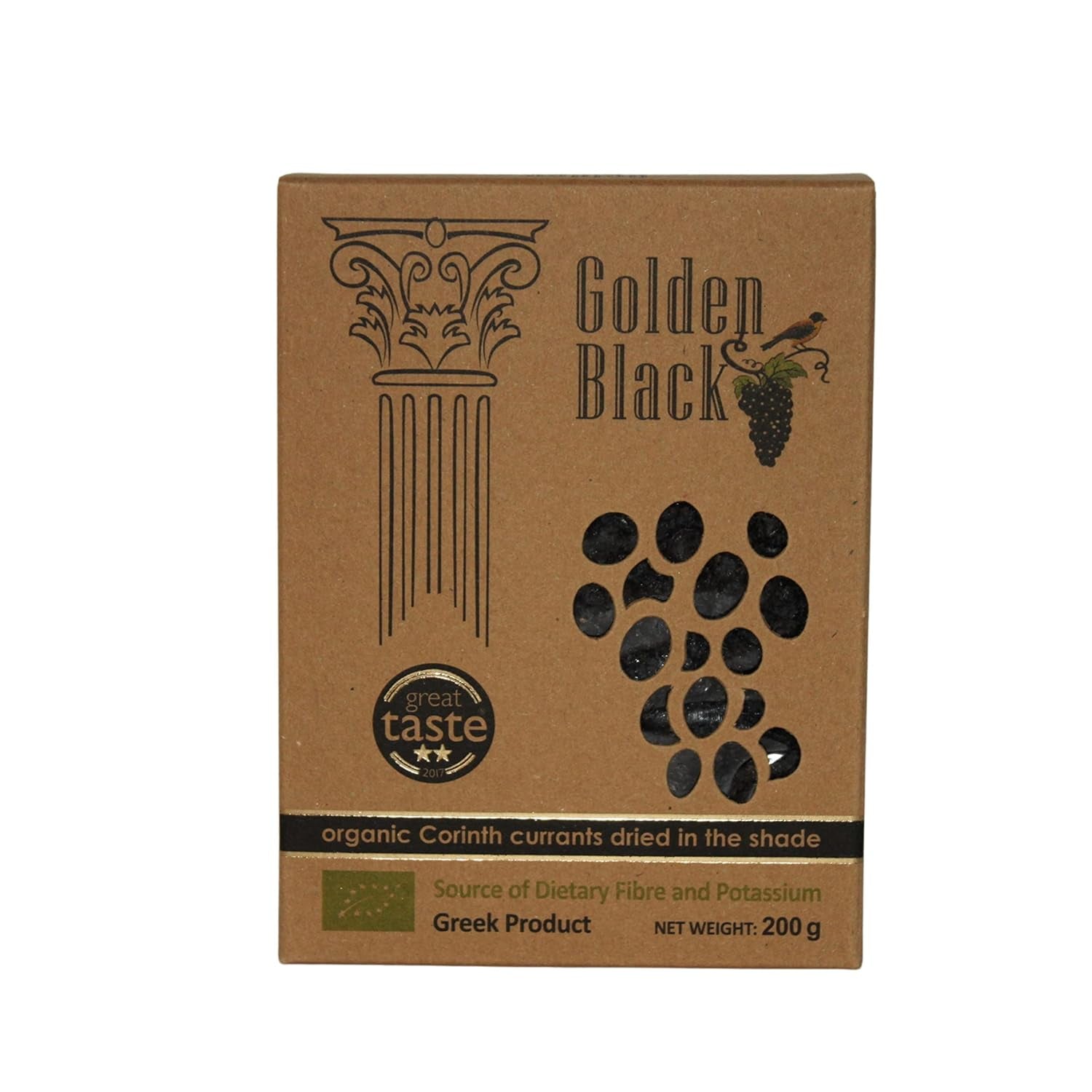 Pasas negras griegas ecológicas - grosellas 200g, pack de 3 (3 X 200g) Productos deshidratados Naty Shop Sultanes