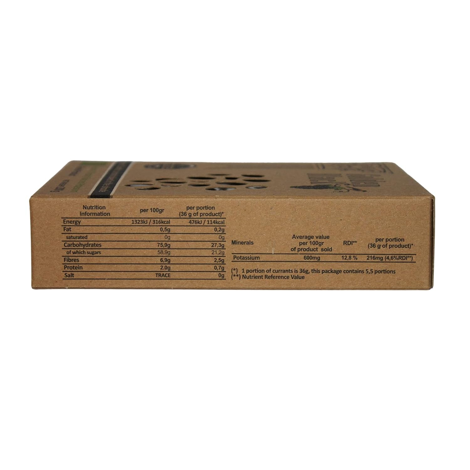 Pasas negras griegas ecológicas - grosellas 200 g, pack de 3 (3 X 200g) Productos deshidratados Naty Shop
