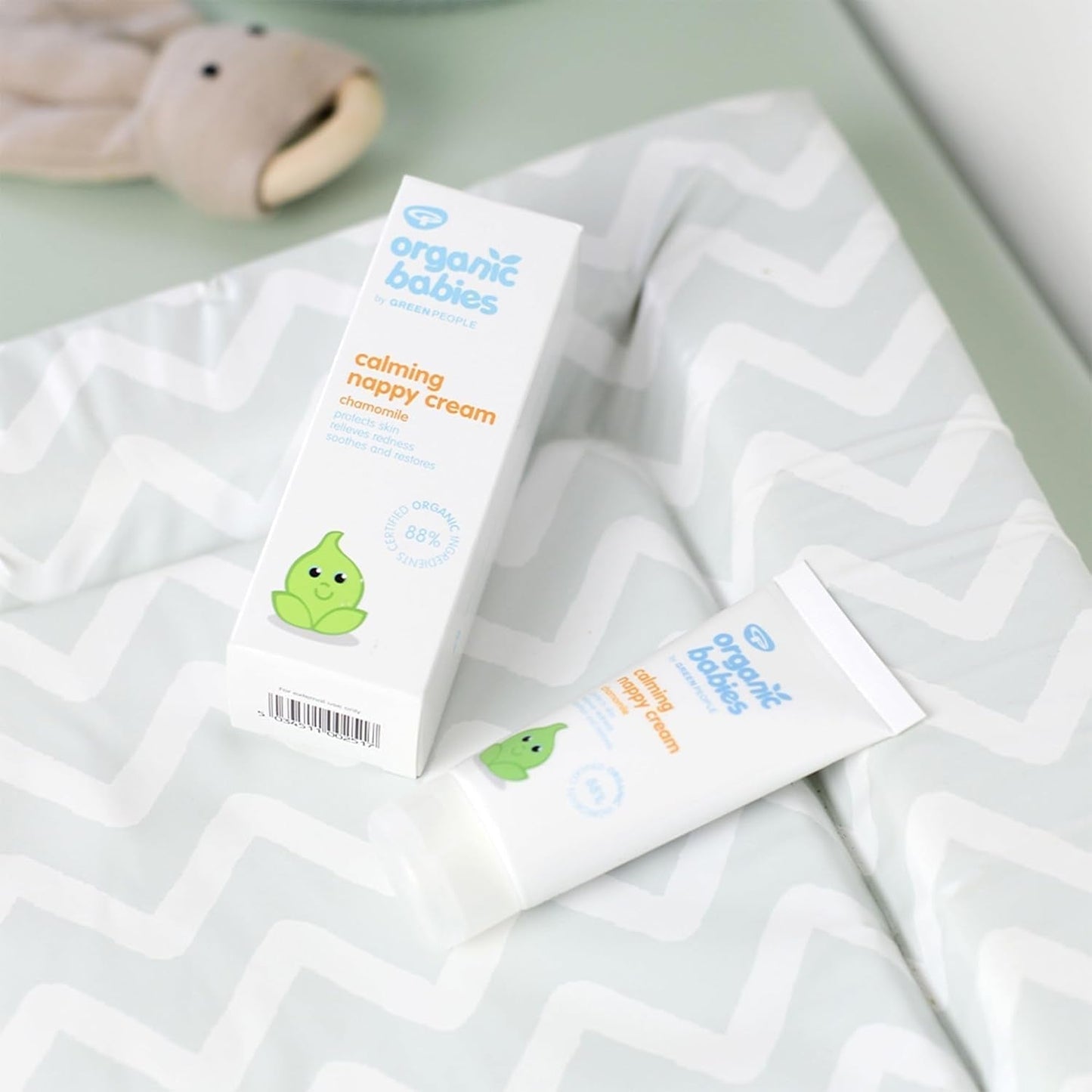 Green People - Crema Calmante para Pañales Bebé Bio - Óxido de Zinc Natural y Orgánico - Apto para Eczema - Sin Parabenos, 50ml Infantil - Baño y Cuidado de la Piel Naty Shop