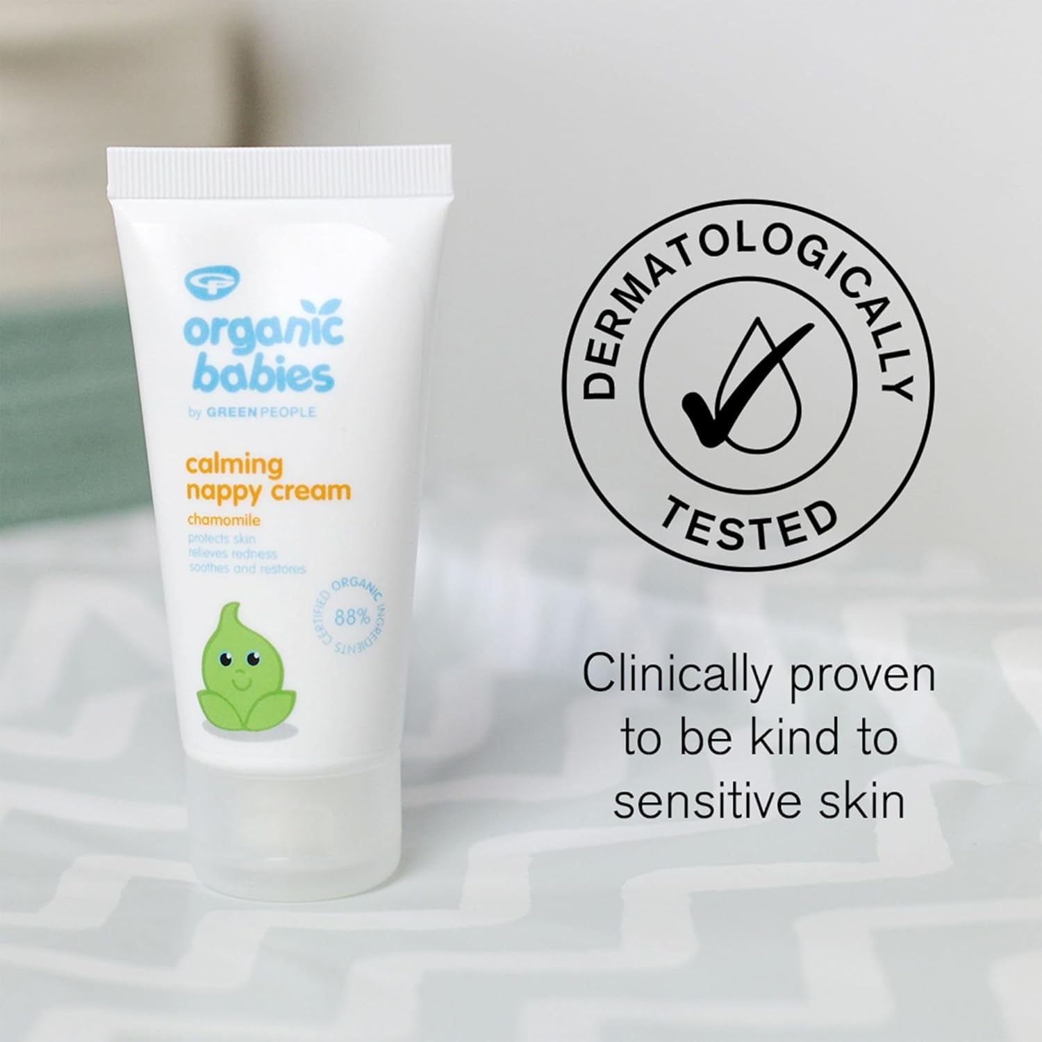 Green People - Crema Calmante para Pañales Bebé Bio - Óxido de Zinc Natural y Orgánico - Apto para Eczema - Sin Parabenos, 50ml Infantil - Baño y Cuidado de la Piel Naty Shop