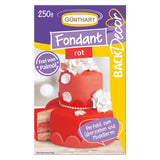 Günthart BackDecor 250 Fondant Verde 100% Vegano Sin Aceite de Palma Resistente al desgarro para cubrir tartas y pasteles Apto para modelar 1 paquete (1 x 250 g) Naty Shop Pasta de azúcar 250 g (1 paquete) Rojo