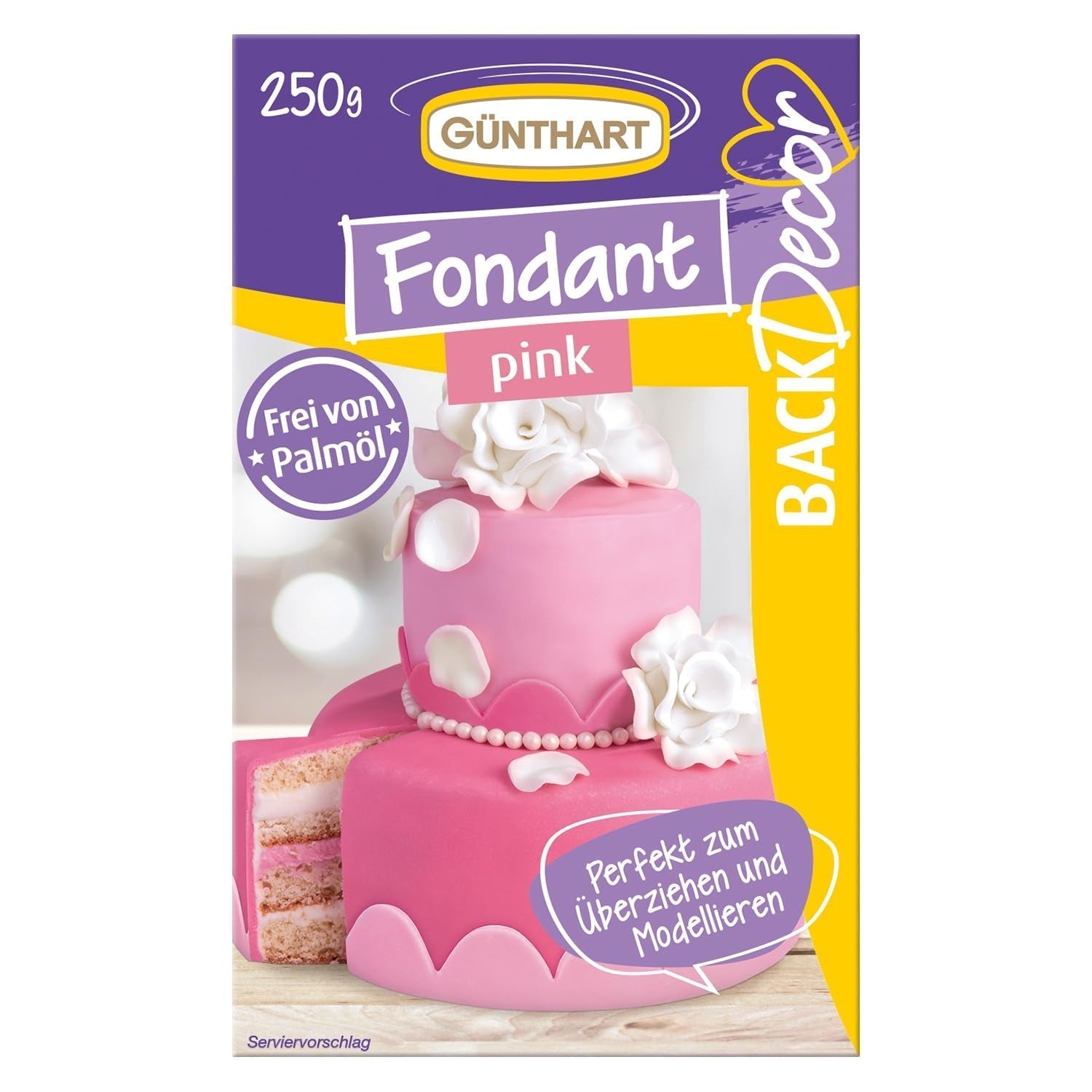 Günthart BackDecor 250 Fondant Verde 100% Vegano Sin Aceite De Palma Resistente Al Desgarro Para Cubrir Tartas Y Pasteles Adecuado Para Modelar 1 Paquete (1 x 250g) Naty Shop Pasta De Azúcar 250G (1 Paquete) Rosa