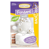 Günthart BackDecor 250 Fondant Verde 100% Vegano Sin Aceite de Palma Resistente al desgarro para cubrir tartas y pasteles Apto para modelar 1 paquete (1 x 250 g) Naty Shop Pasta de azúcar 250 g (1 paquete) Blanco