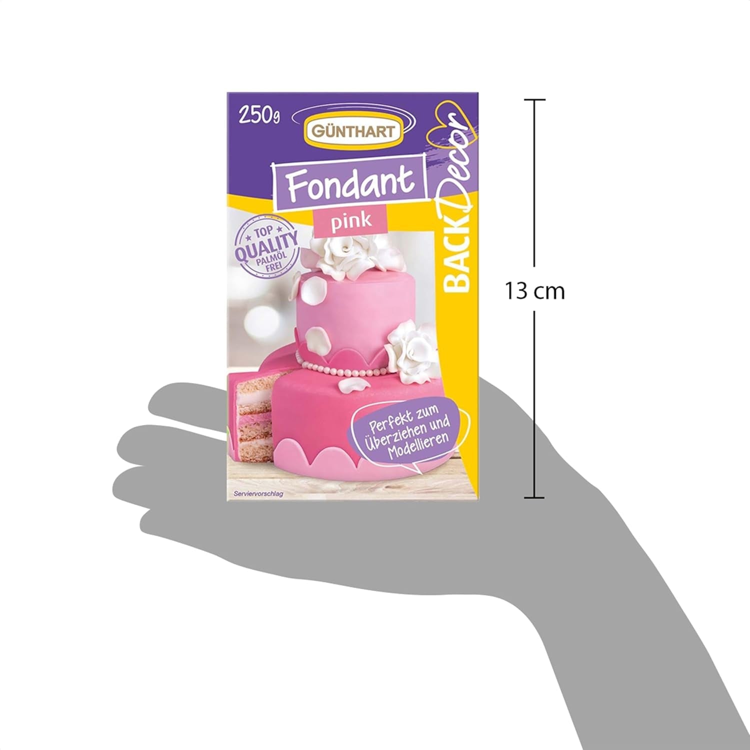Günthart BackDecor fondant rosa | calidad superior | listo para usar | sin aceite de palma | resistente al desgarro | para recubrir tartas y pasteles | adecuado para modelar | pack de 2 (1 x 250 g) de pasta de azúcar Naty Shop