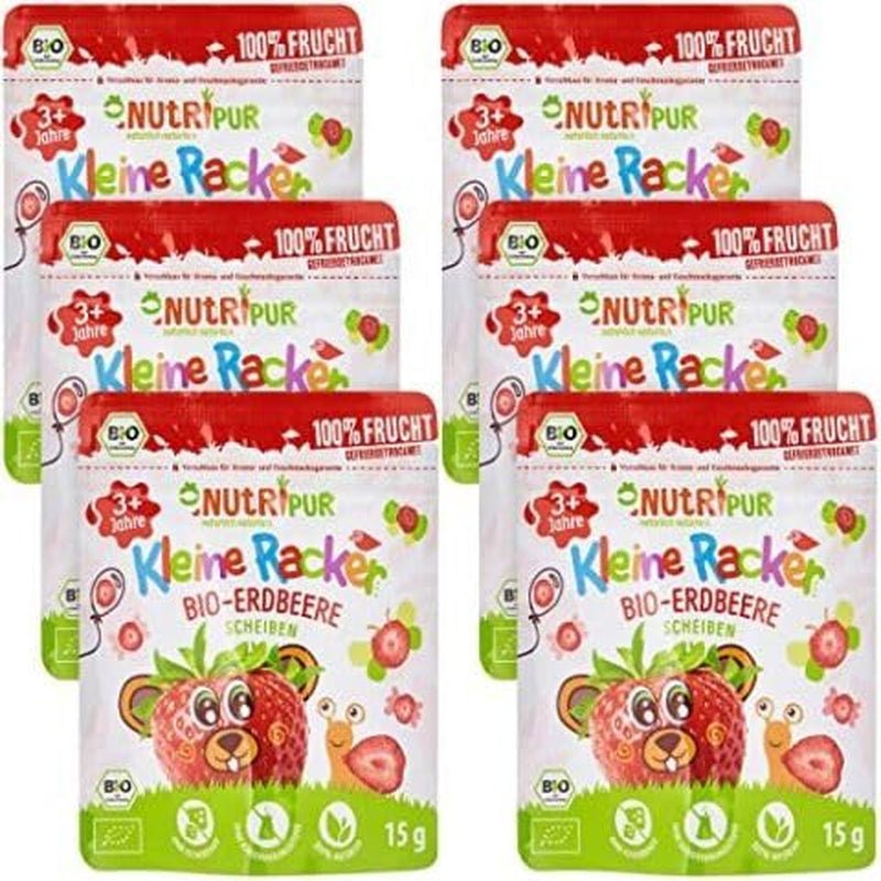 Snacks de frutas ecológicas para niños: 6x15g fresas liofilizadas ecológicas - Fruta liofilizada - Frutos secos - Pequeños bribones de NutriPur Productos deshidratados Naty Shop Título predeterminado